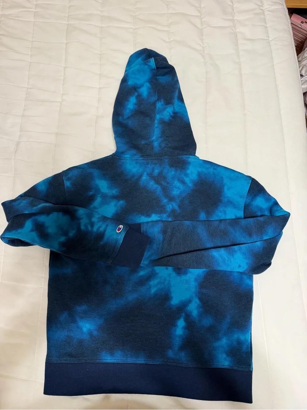 💥 KIDS Champion Blue Tie-Dye Hooded Sweatshirt - Picture 9 of 9